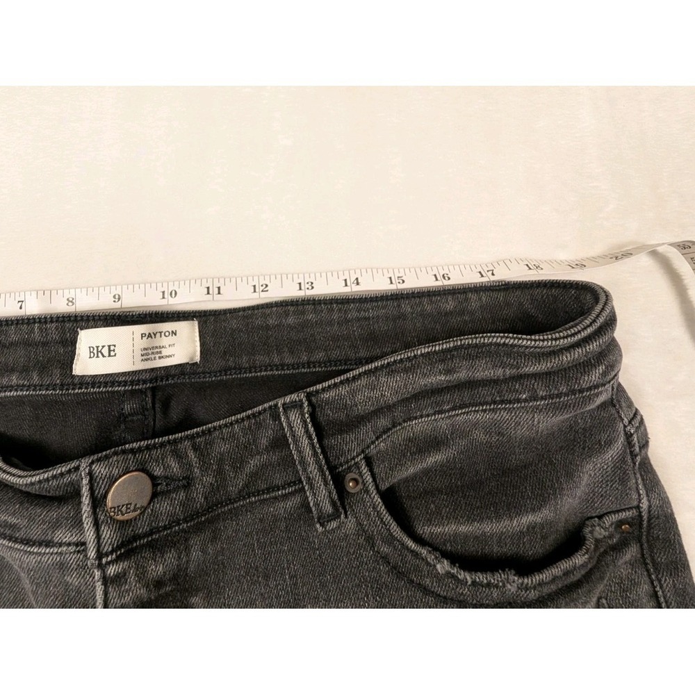BKE Payton Men's Denim Black Mid-Rise Straight Universal Fit Raw Hem Size 39X26 - Picture 6 of 10